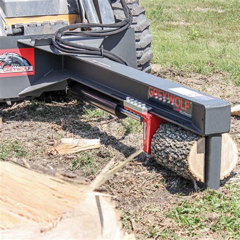 log splitter for skid steer loader|loader mounted screw log splitter.